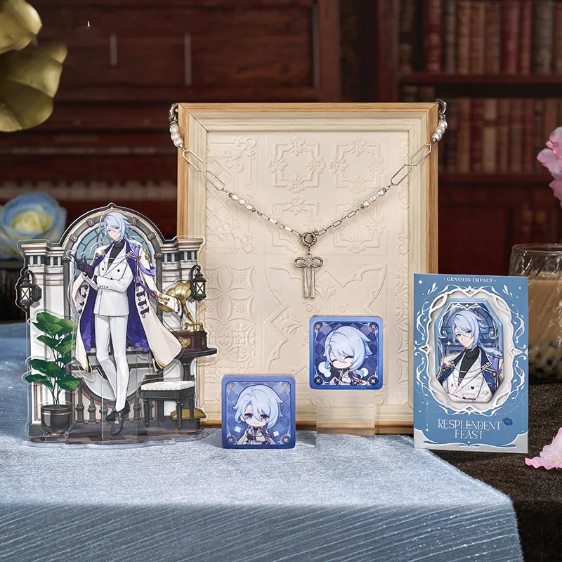 Kamisato Ayato Genshin Impact merch and collectibles featuring a character figure
