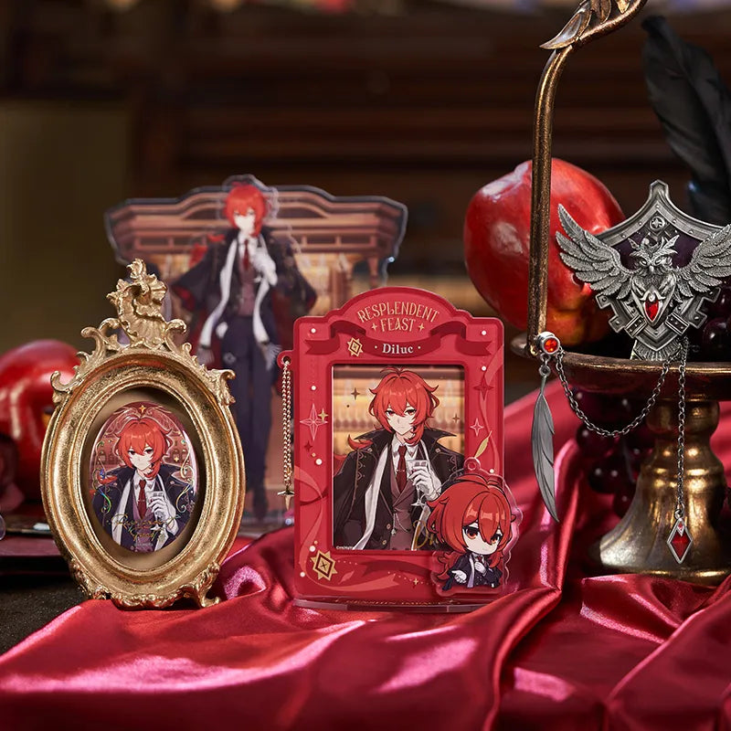 Diluc Genshin Impact merch and collectibles featuring the Pyro character