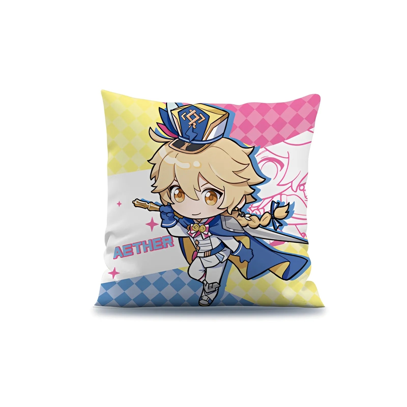 Genshin Impact Aether pillow exhibition series chibi design soft anime cushion