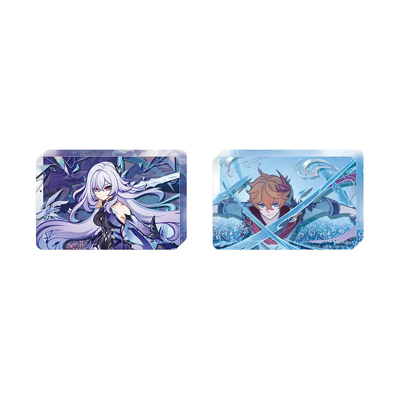 Genshin Impact Canvas of Starlight Memories Acrylic Flowing Sand Ornament featuring Skirk and Tartaglia styles