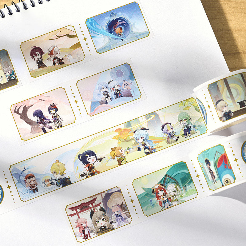 Genshin Impact Dream of Stars washi tape aesthetic desk display with stationery
