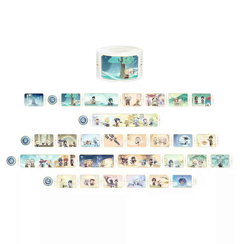 Genshin Impact Dream of Stars washi tape packaging style and full roll preview