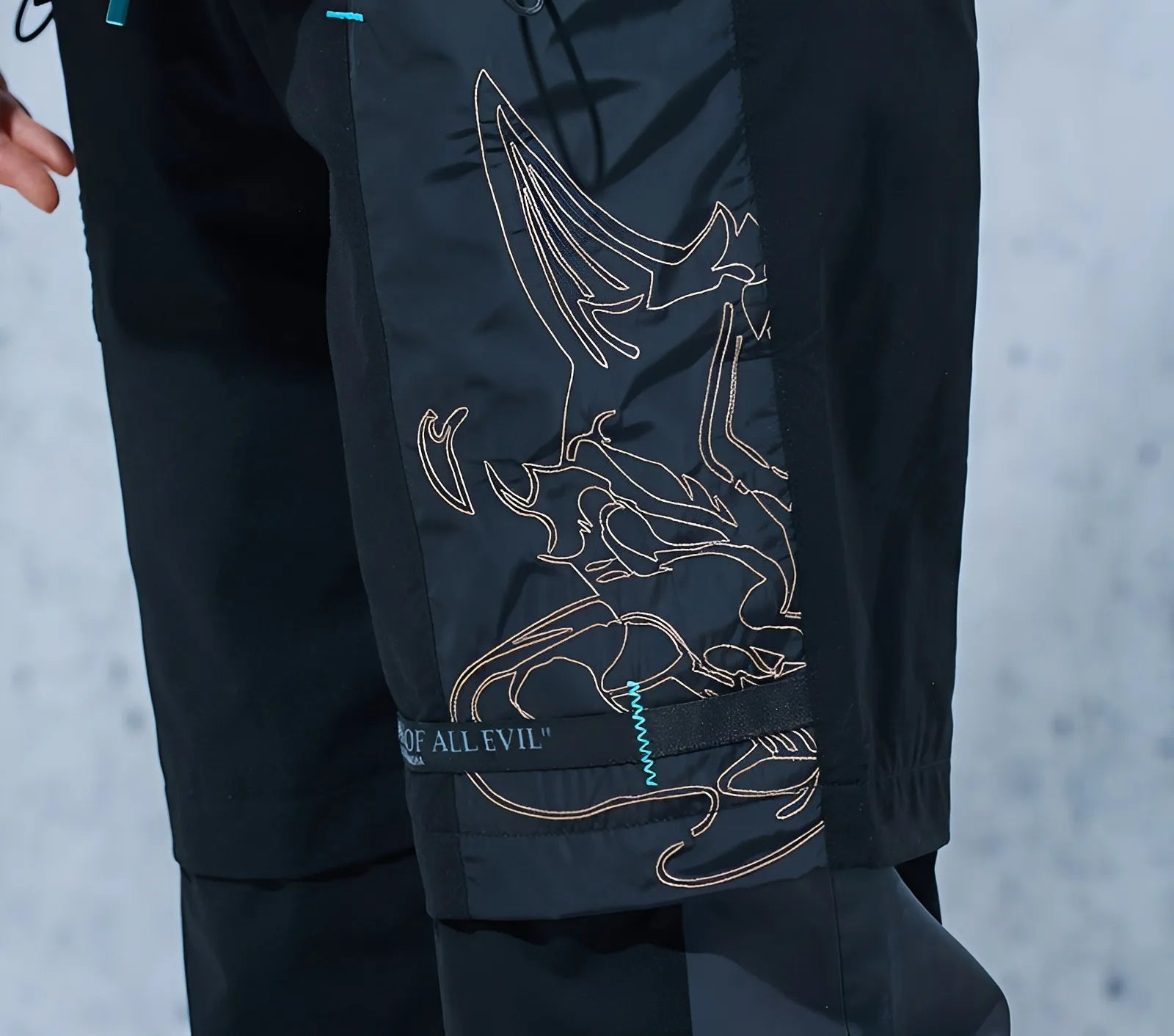 Genshin Impact Xiao cargo pants model pose techwear fashion detail