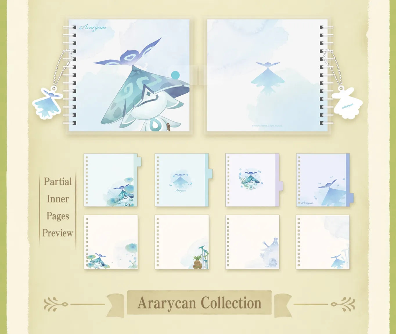 Aranara notebook size 145mm by 145mm square format specification