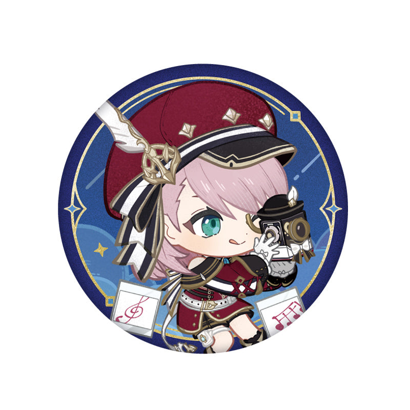 Genshin Impact Charlotte Starlight Message badge chibi character design