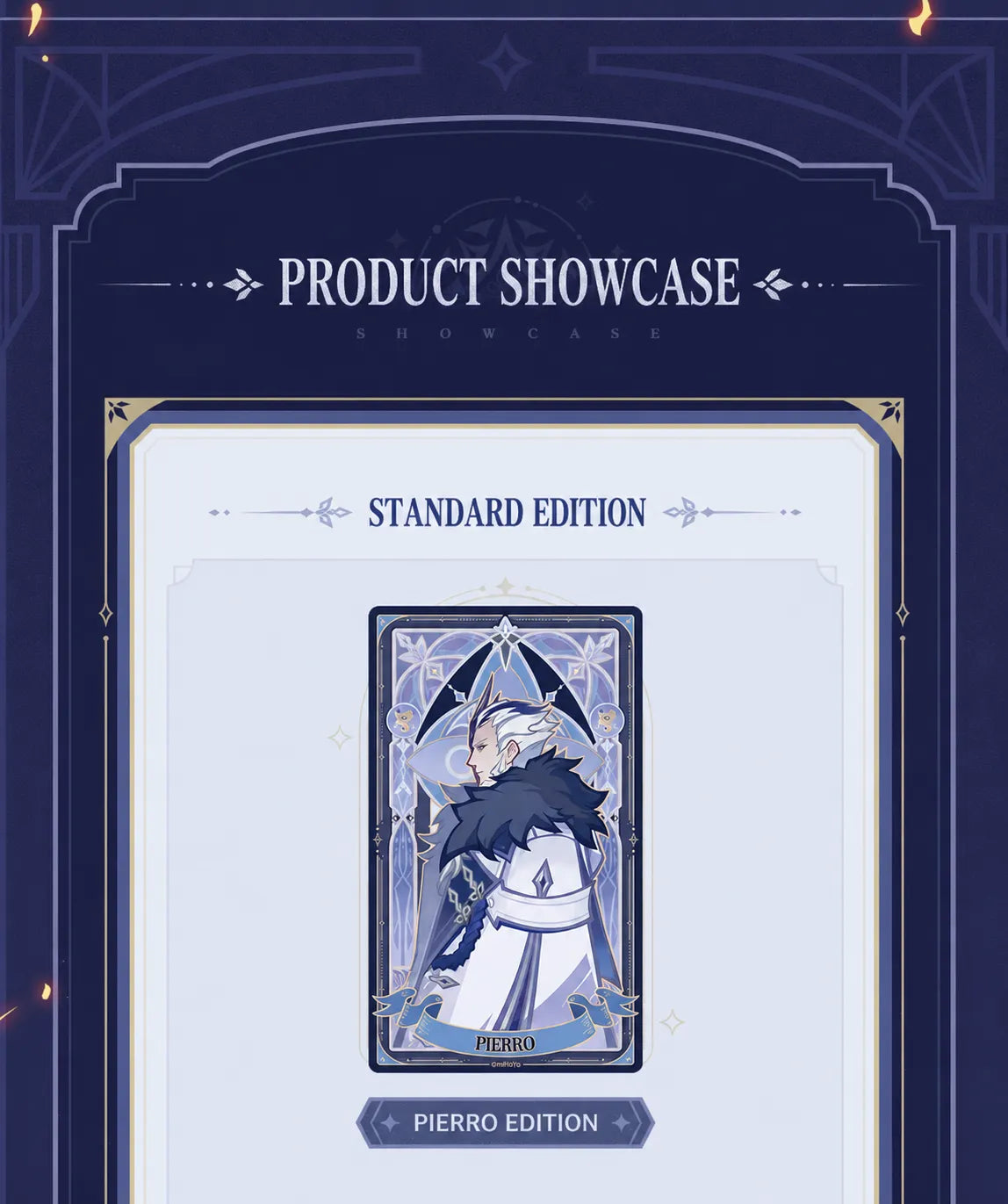 Arlecchino holographic card from the Frost and Flame Series
