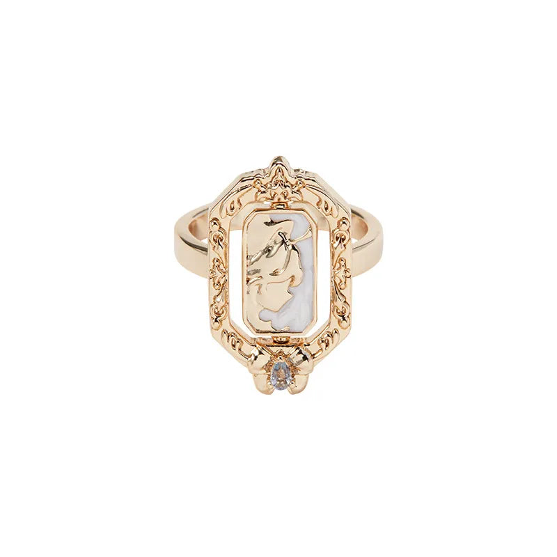 Genshin Impact Furina Portrait Flip Ring featuring a reversible double sided design