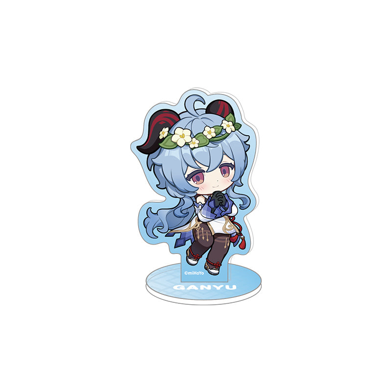 ganyu star series chibi acrylic stand featuring ganyu front and back display collectible