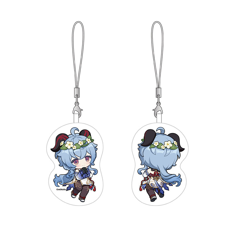 ganyu star series chibi pillow keychain featuring ganyu soft plush hanging accessory