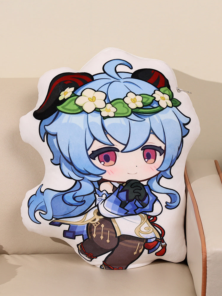 genshin impact ganyu star series chibi merchandise collection including acrylic stand pillow and keychain