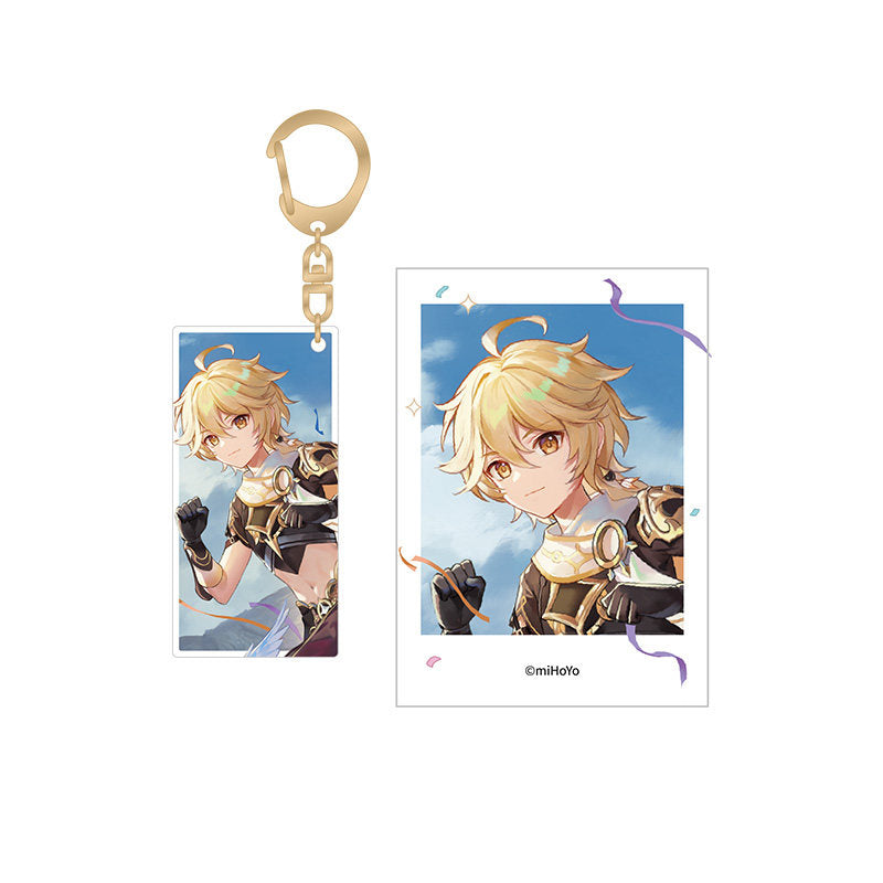 Genshin Impact Aether 1st Anniversary keychain and photo set