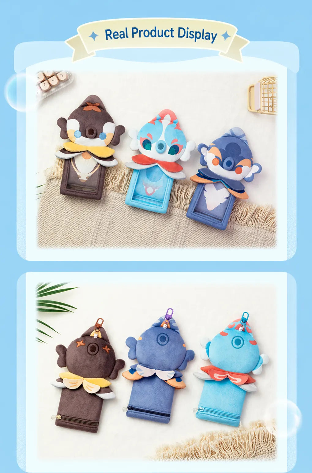 Genshin Impact Bubbler Seahorse plush card holder smooth retractable cord long extension design