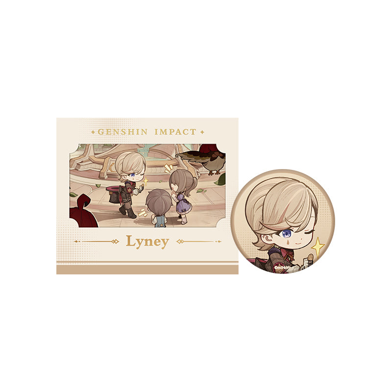 Genshin Impact Cleanse Operation Series Lyney badge and card set