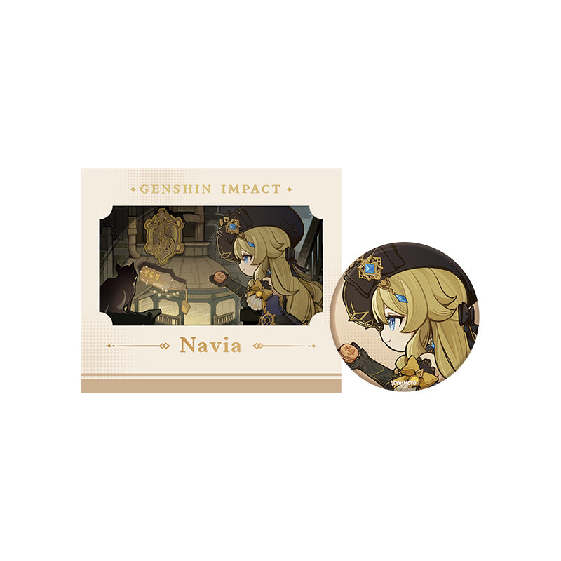 Genshin Impact Cleanse Operation Series Navia badge and card set