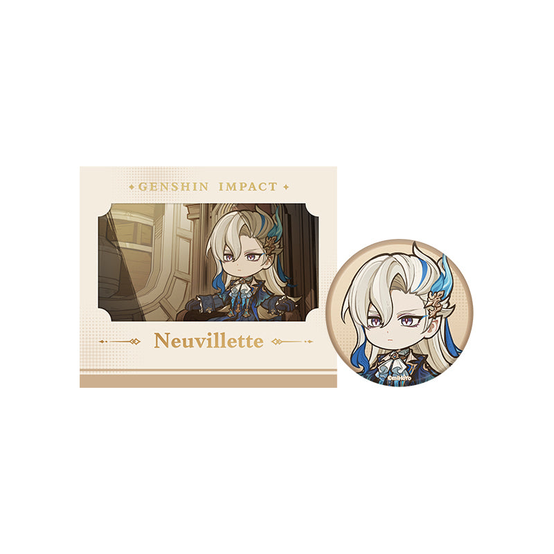 Genshin Impact Cleanse Operation Series Neuvillette badge and card set