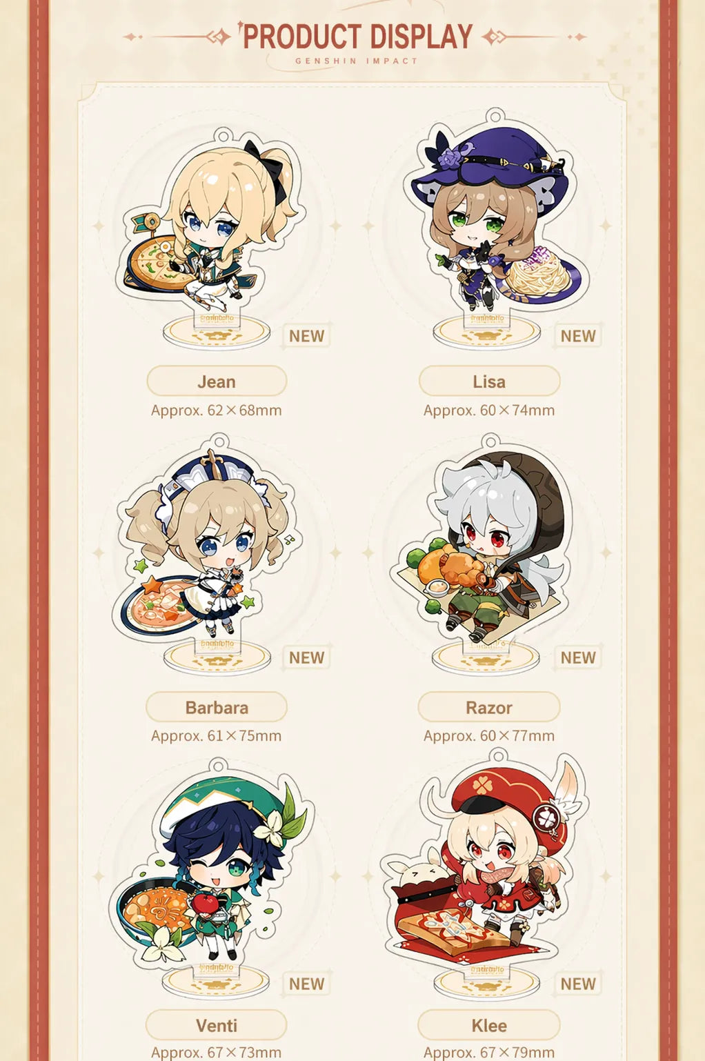 Genshin Impact Flavorful Party Series acrylic stand clear acrylic material smooth finish detail