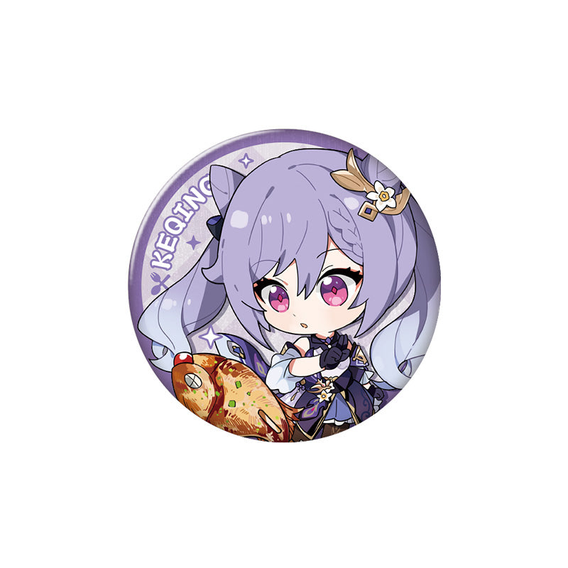 Genshin Impact Flavorful Party Series Keqing character badge chibi design collectible pin
