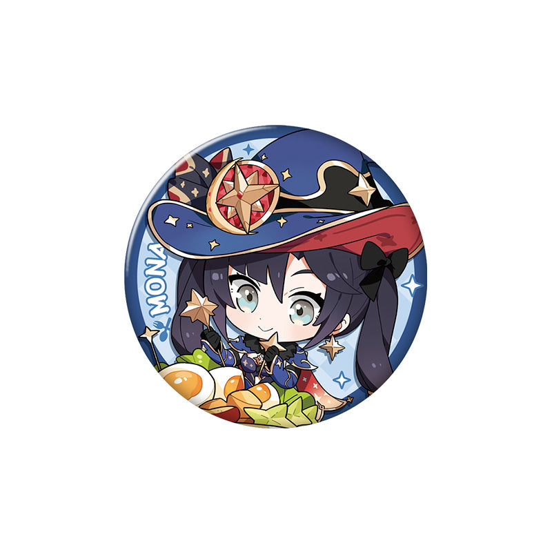 Genshin Impact Flavorful Party Series Mona character badge chibi design collectible pin