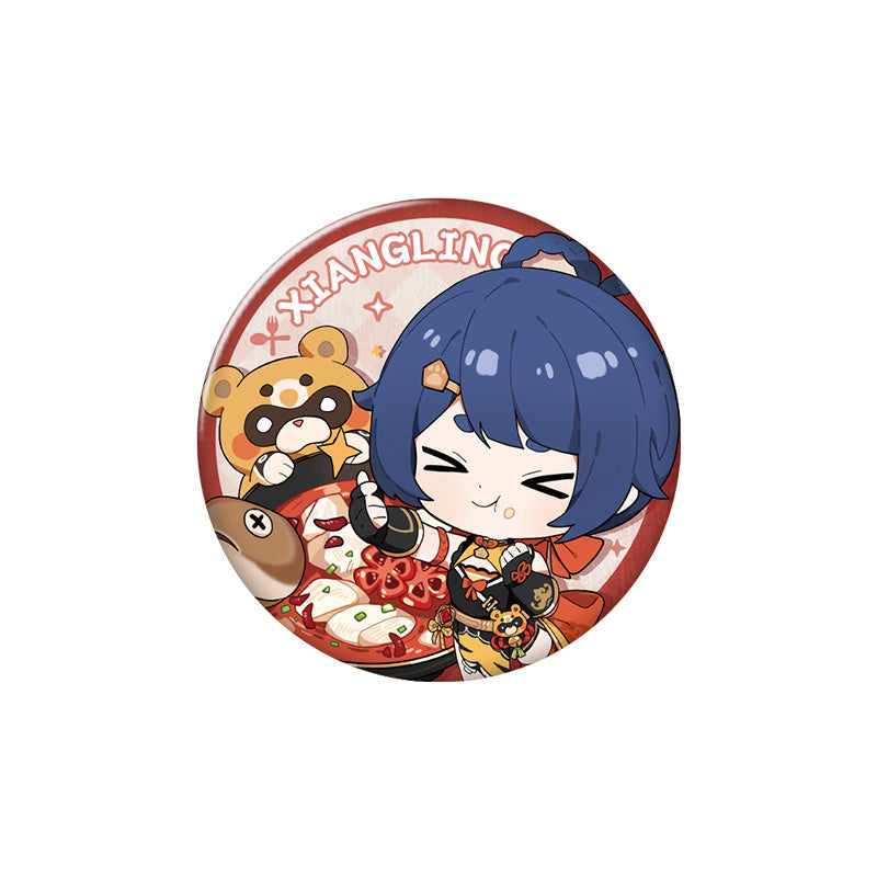 Genshin Impact Flavorful Party Series Xiangling character badge chibi design collectible pin