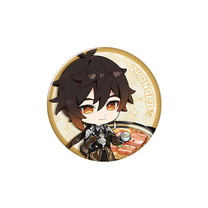 Genshin Impact Flavorful Party Series Zhongli character badge chibi design collectible pin