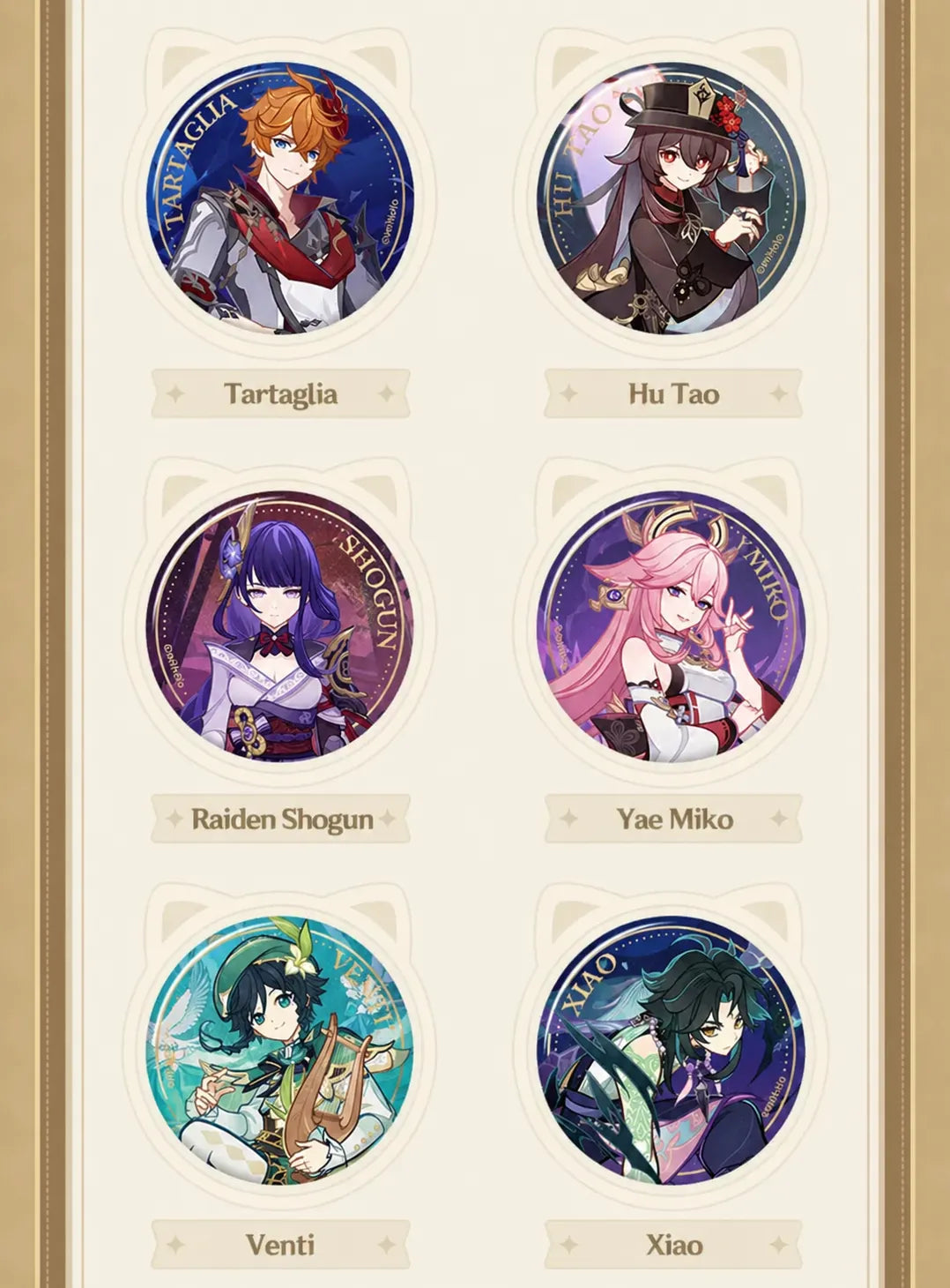 Genshin Impact acrylic card decorative scene usage display
