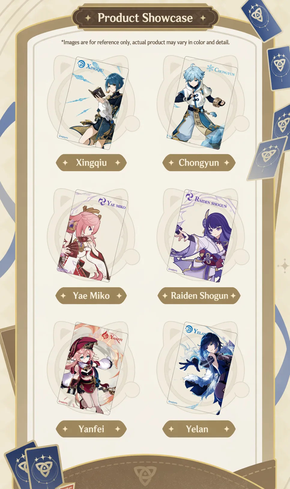 Genshin Impact acrylic card size 55x85mm thickness detail clear acrylic material