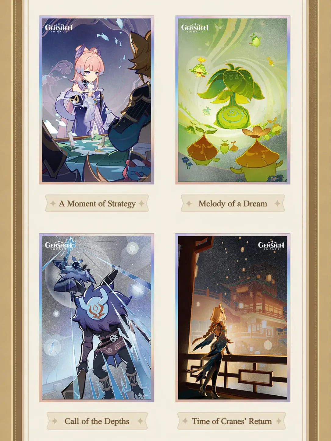 Genshin Impact art card paper material silver foil finish detail