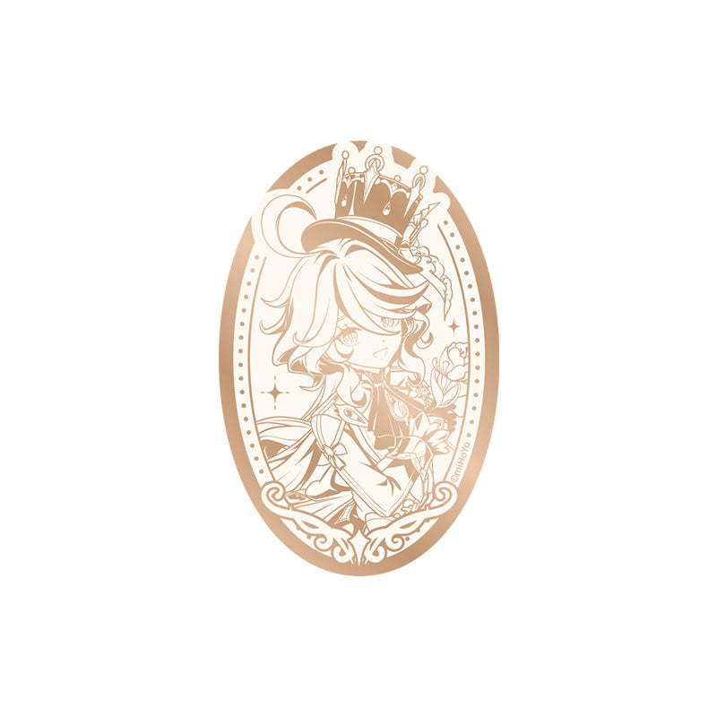 Genshin Impact 5th Anniversary Furina mirror badge with elegant anniversary collection artwork