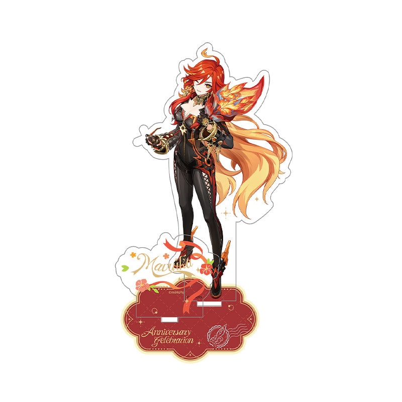 Genshin Impact 5th Anniversary Mavuika acrylic stand with premium anniversary themed display artwork