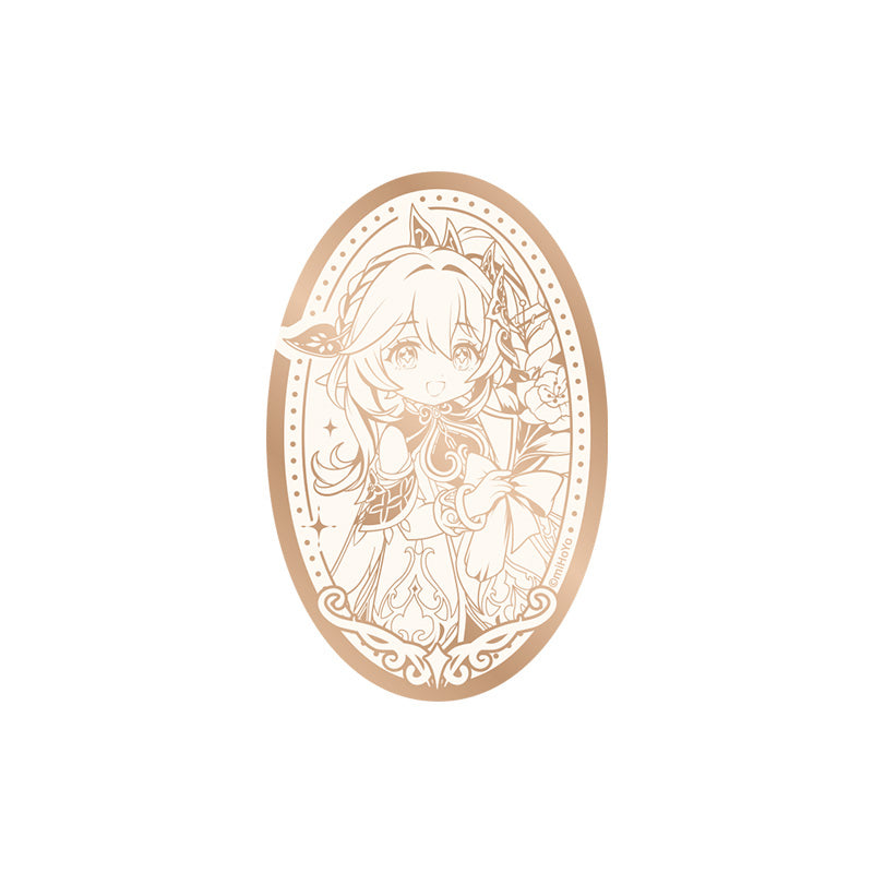 Genshin Impact 5th Anniversary Nahida mirror badge featuring commemorative character artwork and polished finish