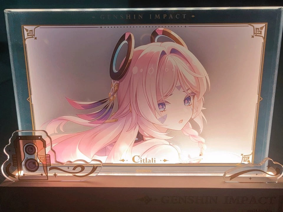 Genshin Impact Acrylic PV Series Framed Artwork Display