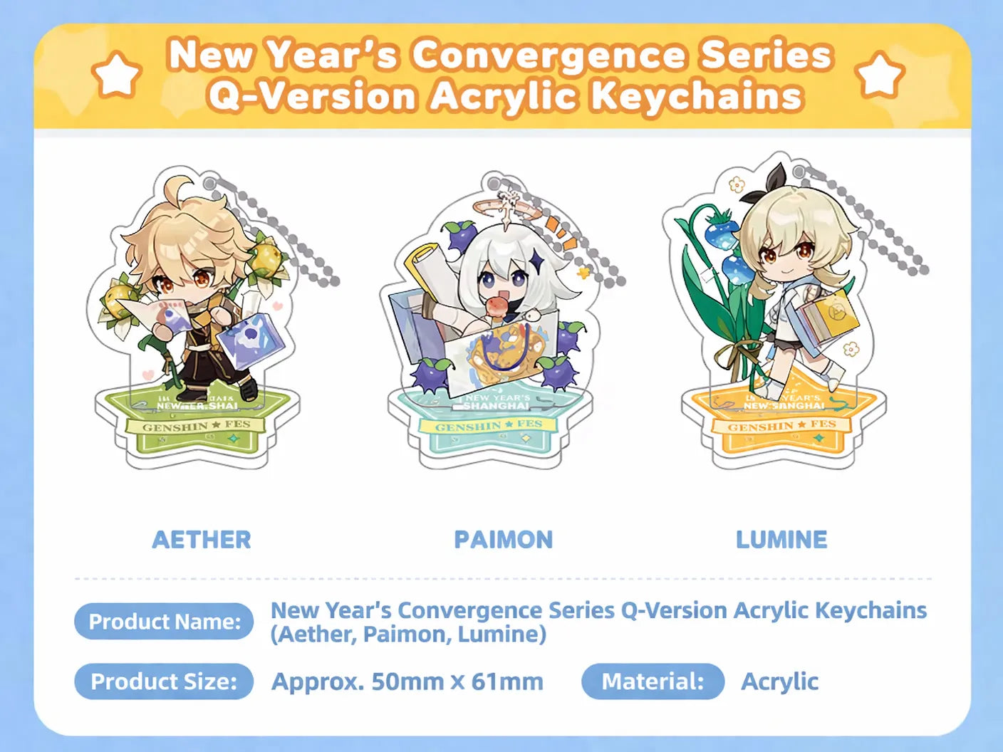 Genshin Impact acrylic stand keychain size 50mm 61mm material acrylic product details