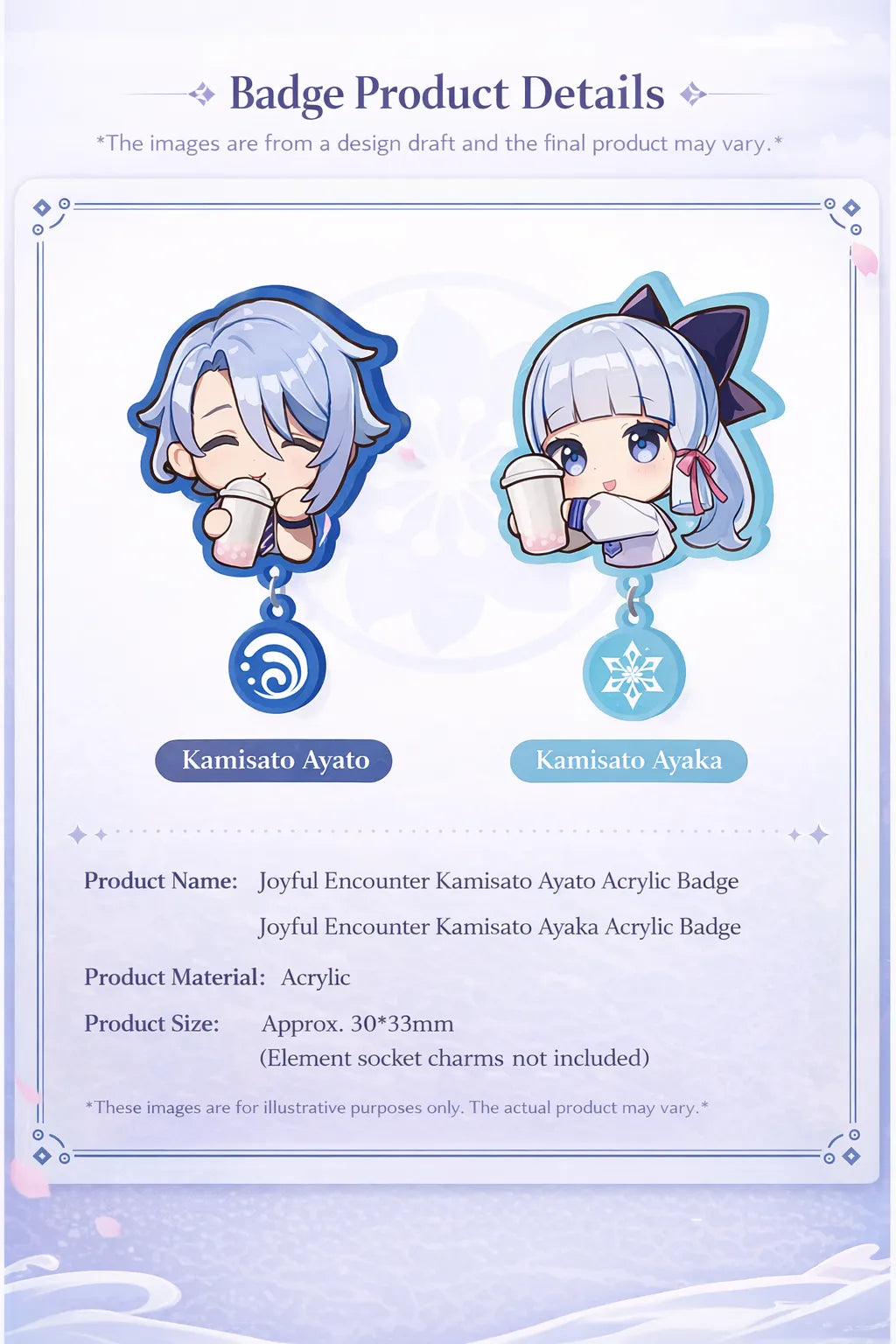 Genshin Impact acrylic standee product details Kamisato Ayaka Ayato