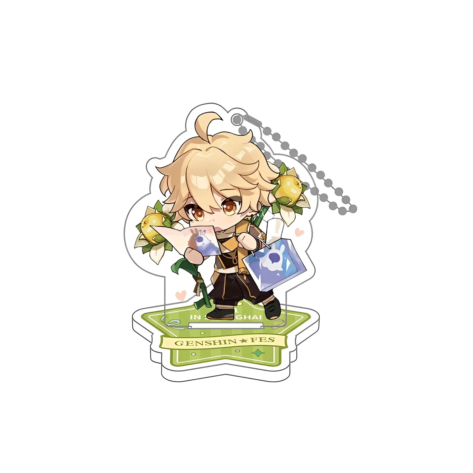 Genshin Impact Aether acrylic stand keychain new year convergence chibi design display