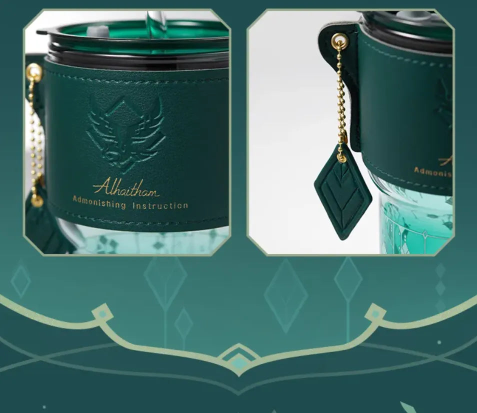 Alhaitham tumbler matching coaster with character-themed artwork