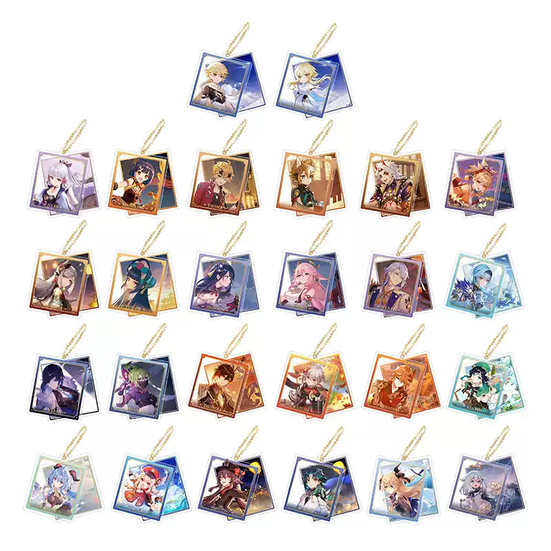 Genshin Impact anime rotating acrylic keychain full character lineup