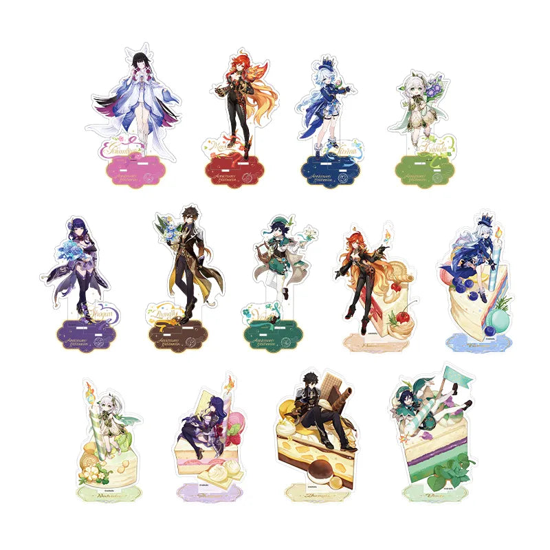 Genshin Anniversary Celebration Series acrylic stand collection Venti Zhongli Raiden Shogun Nahida Furina Mavuika and Columbina