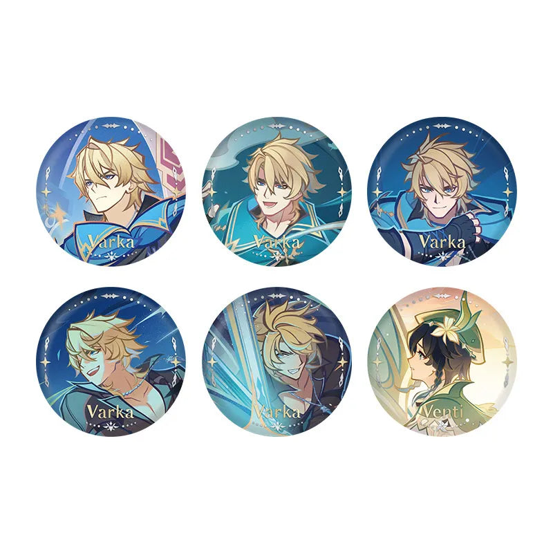 Genshin Impact Another Prologue Varka and Venti Badges and Postcard Sets Collection