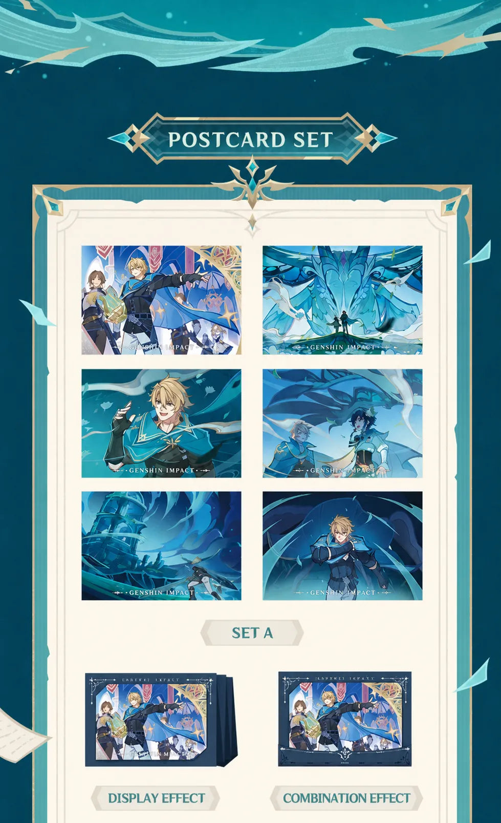 Genshin Impact Another Prologue Postcard Set A Artwork and Display