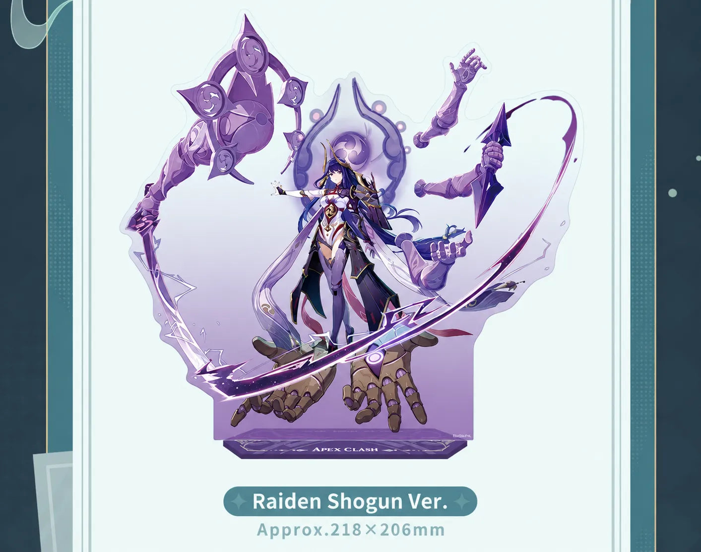 Apex Clash Series Raiden Shogun acrylic stand design and dimensions