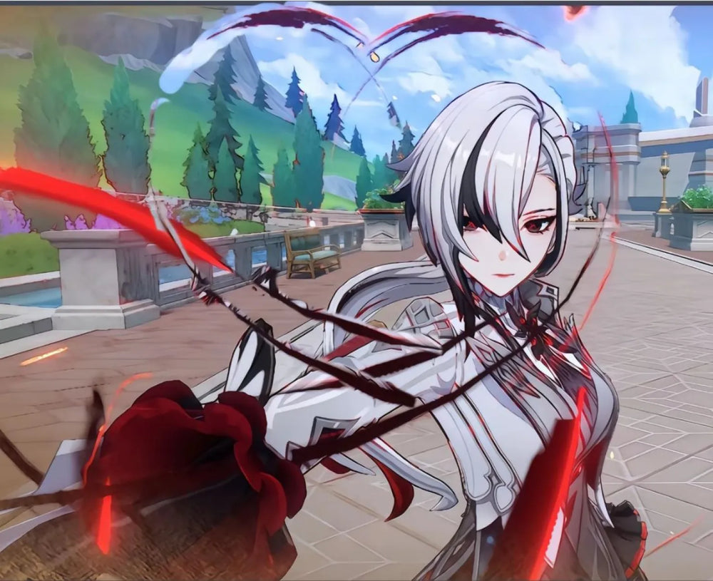 Genshin Impact Arlecchino Themed Impression Series Necklace & Ring Set