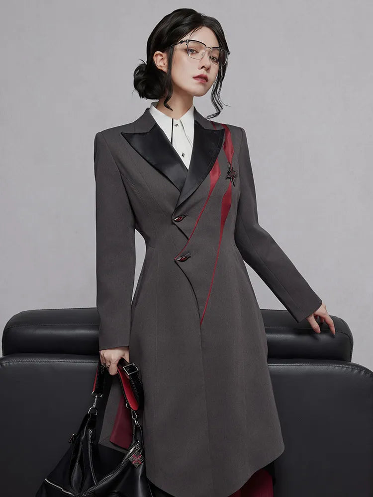 Genshin Impact Arlecchino long coat tailored front design