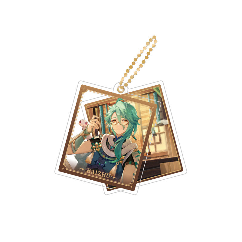 Genshin Impact Baizhu rotating double-sided acrylic keychain