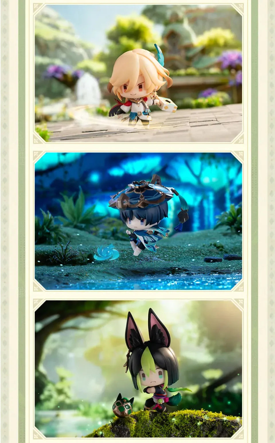 Genshin Impact Battlefield Heroes Sumeru blind box figure group real shot display in themed environment