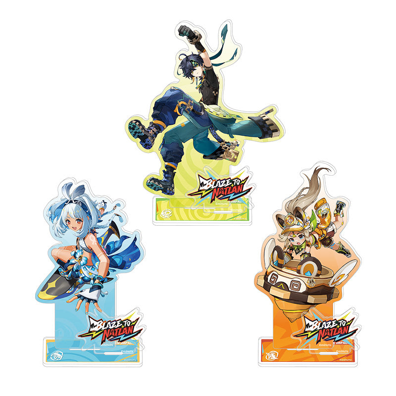 Genshin Impact Blaze to Natlan Series acrylic standee collection featuring dynamic Natlan character designs