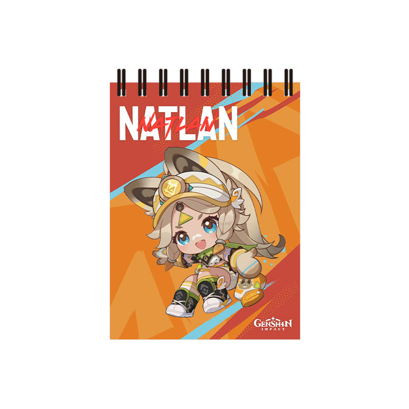 Genshin Impact Blaze to Natlan Series chibi Kachina spiral notebook with bright Natlan themed artwork