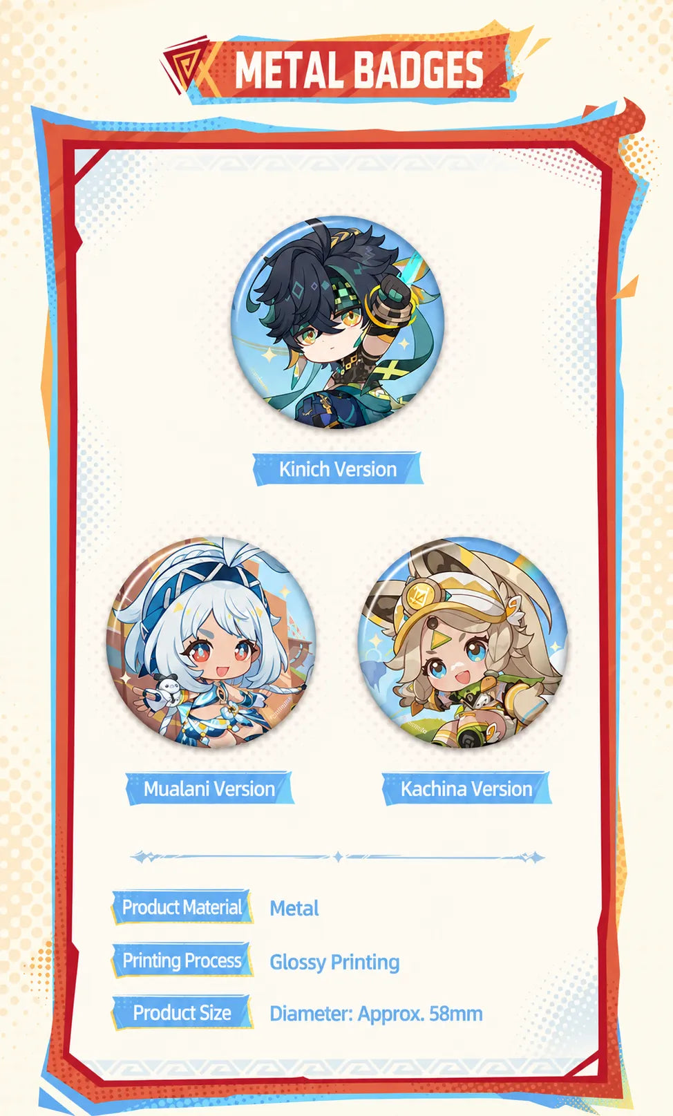 Genshin Impact Blaze to Natlan Series chibi Mualani acrylic keychain detail display