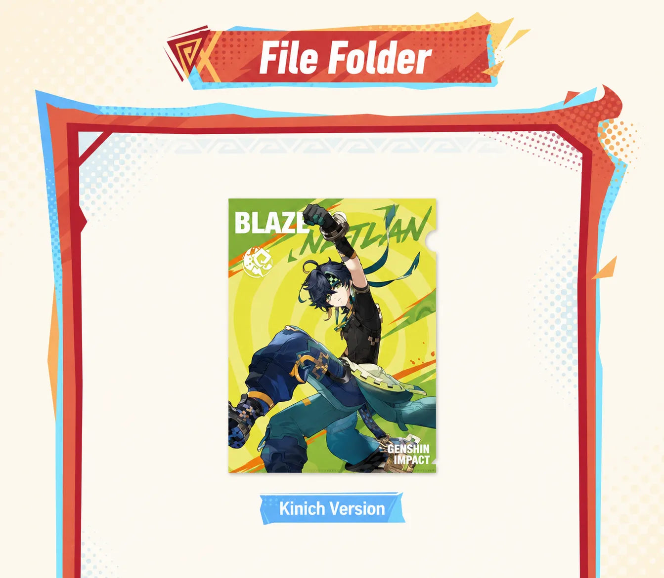 Genshin Impact Blaze to Natlan Series file folder detail featuring colorful character graphics
