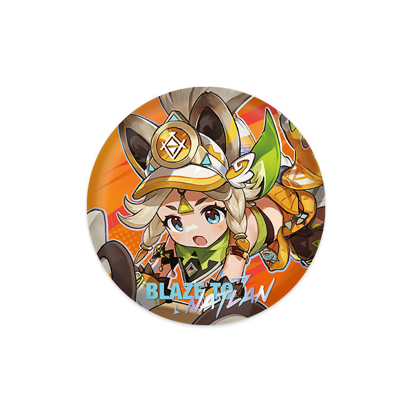 Genshin Impact Blaze to Natlan Series Kachina character badge with dynamic Natlan adventure artwork