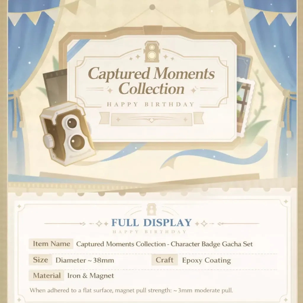 Genshin Impact Captured Moments badge full lineup overview